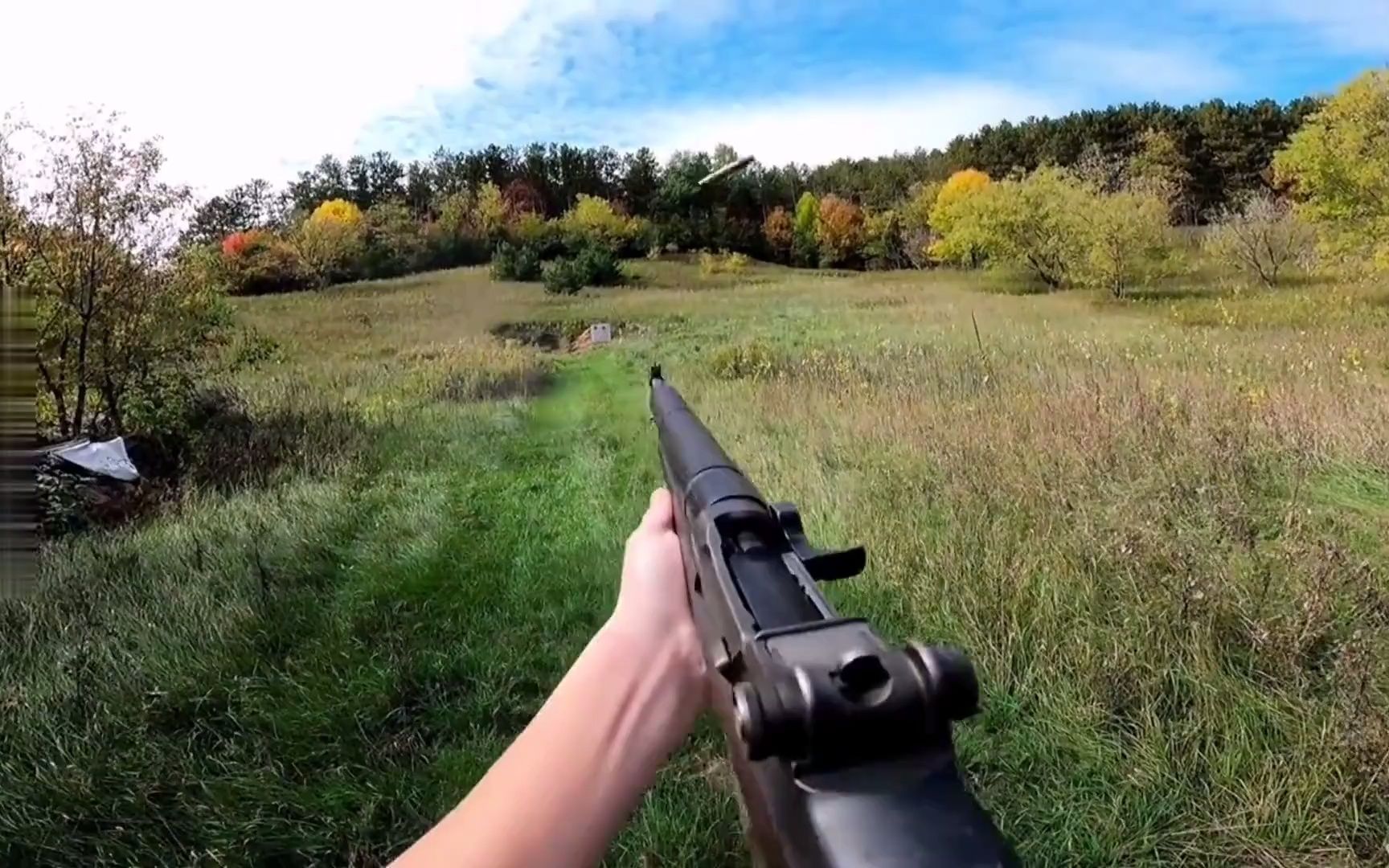 第一视角观看m1加兰德半自动步枪射击