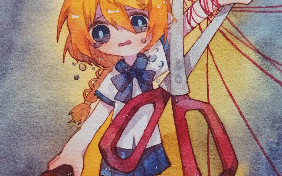 【水彩】涂一个小遥(深夜廻)_哔哩哔哩 (゜-゜)つロ 干杯~-bilibili