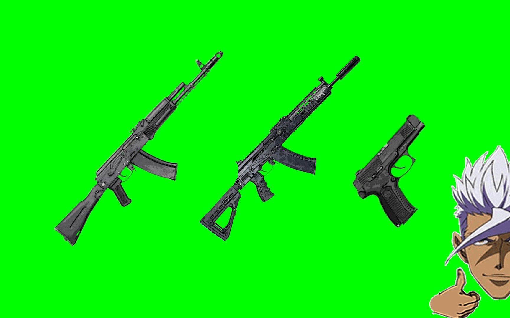 ak74和mp443开火绿幕素材 打靶演示