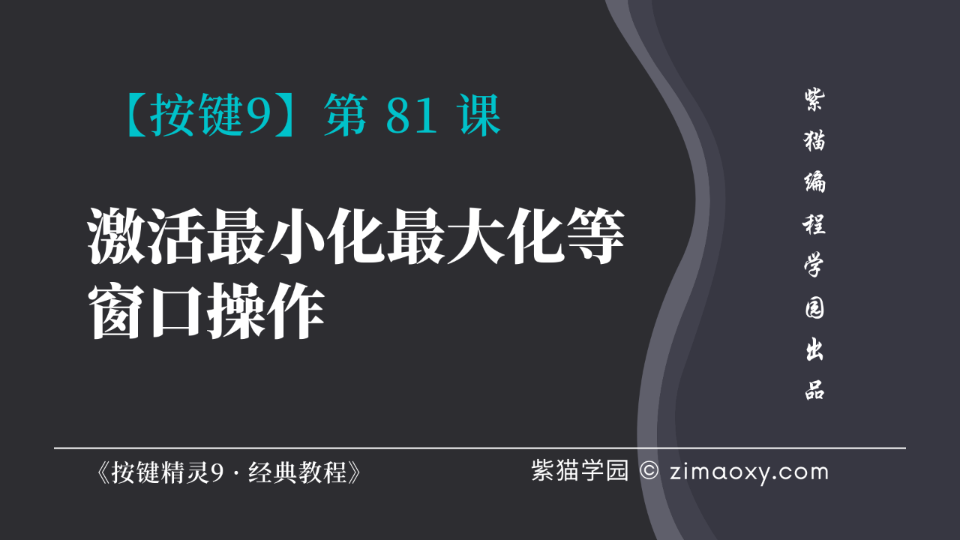 【按键9】第81课 激活最小化最大化等窗口操作  《按键精灵9 ⷠ经典教程》哔哩哔哩bilibili