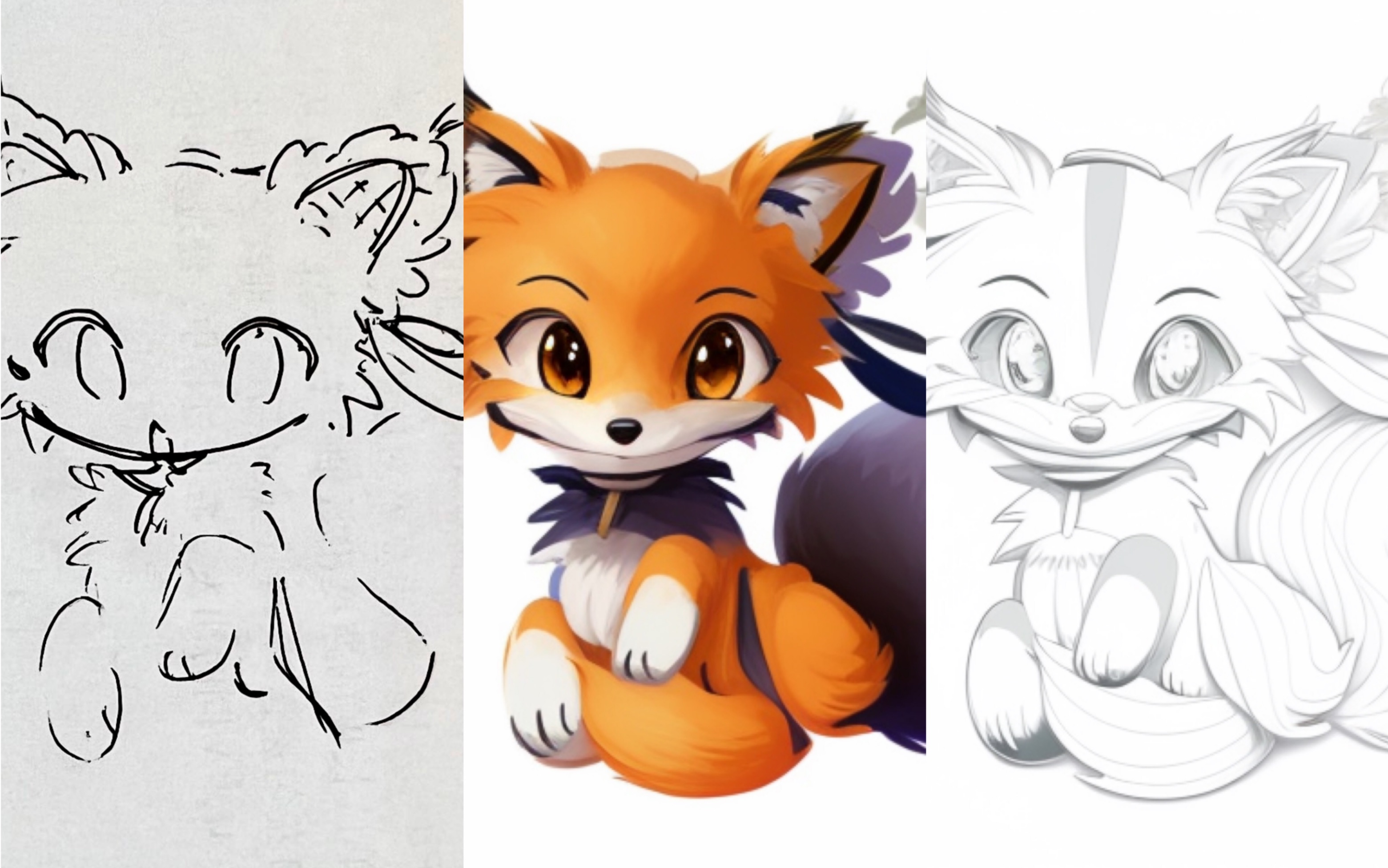 【ai绘画】将随手画变为上色稿与数字线稿