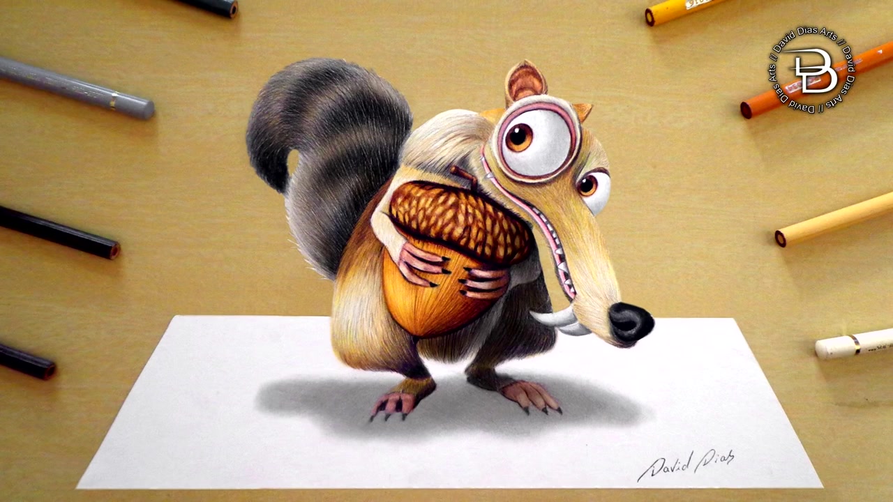 撩妹绝技达人3d手绘冰河世纪里的小松鼠才是真正的主角