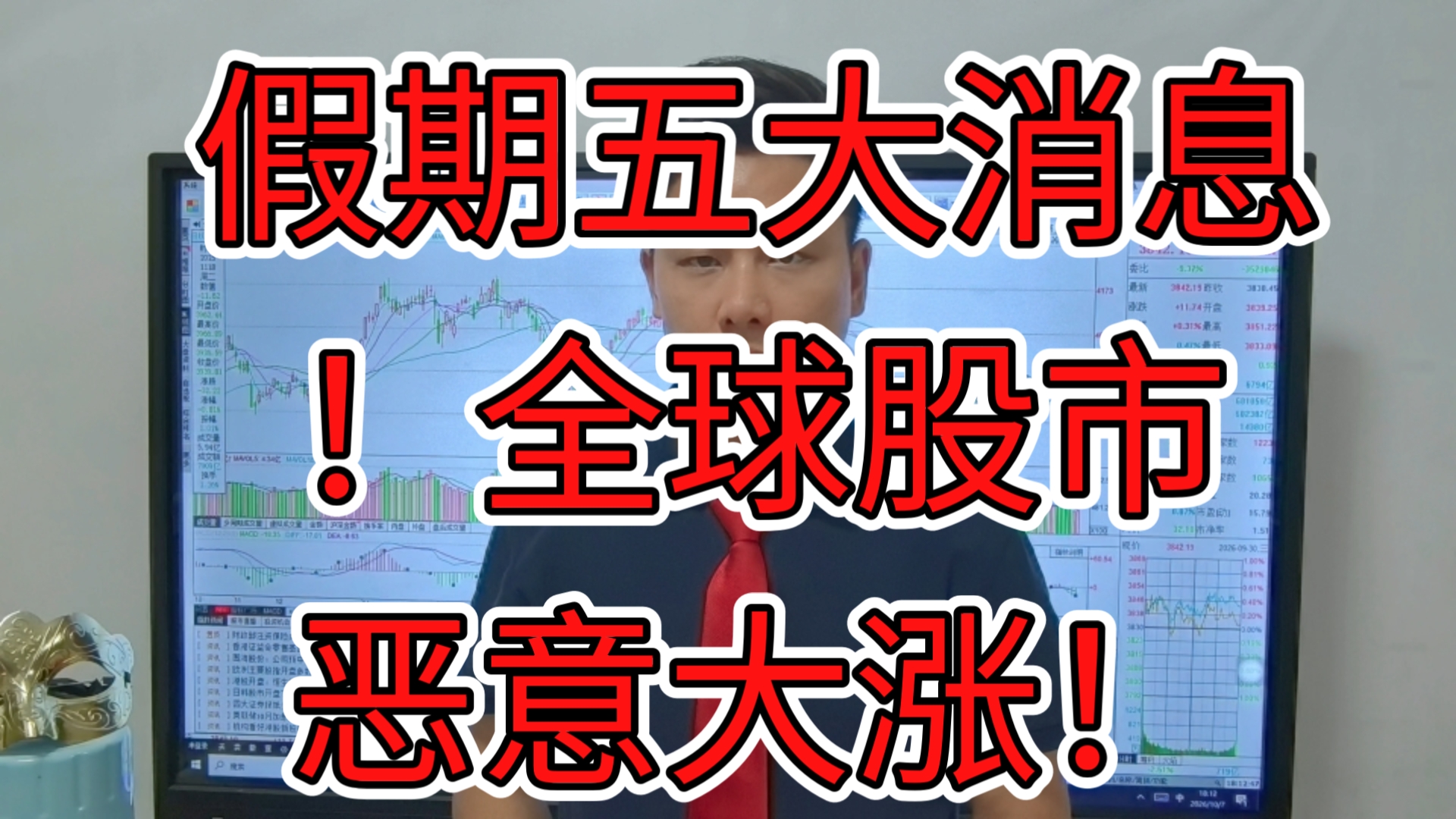假期五大消息！全球股市恶意大涨！A股怎么走？不要为A股找借口了！