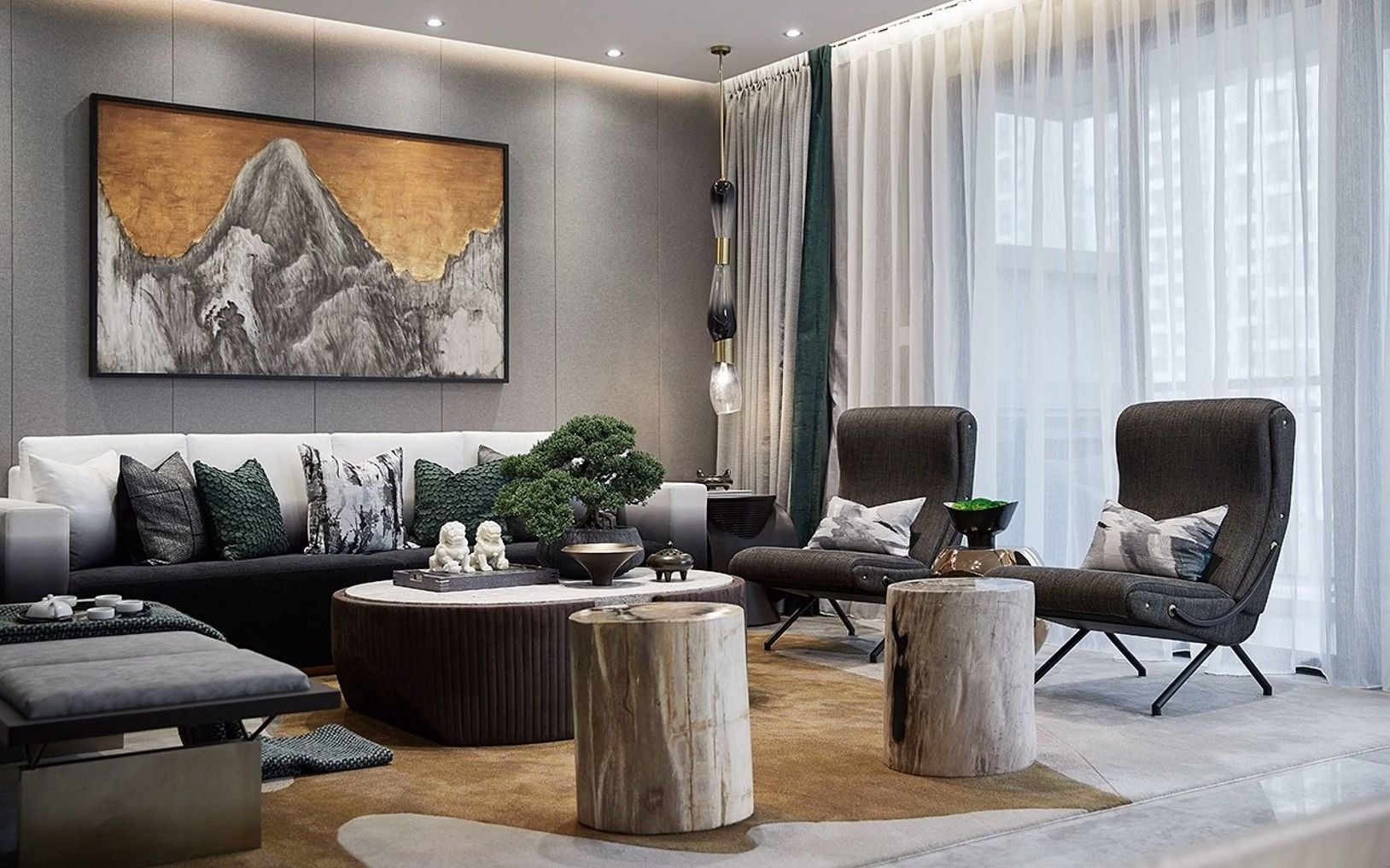 史南桥效果图 #样板间案例 189㎡现代都市样板间,非凡气质的至臻傅鼢