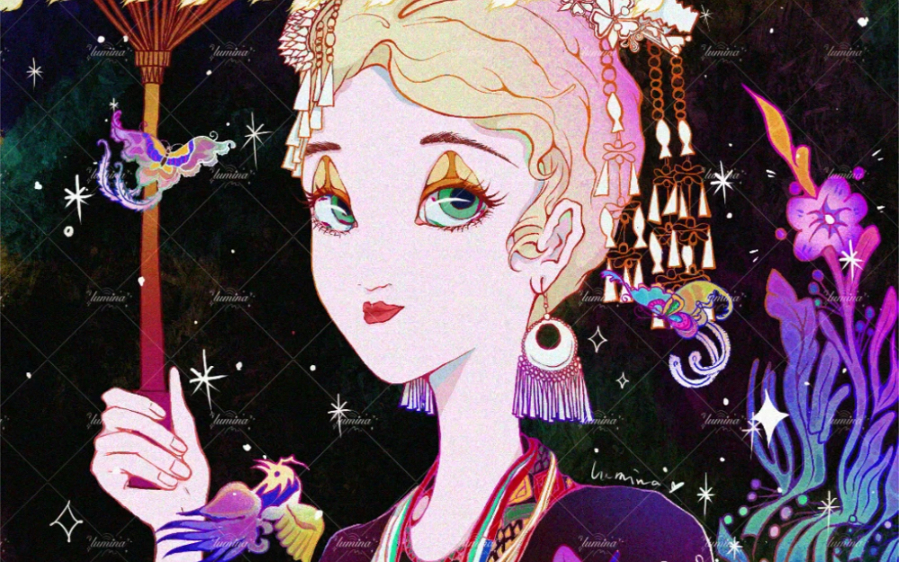 五十六个民族插画系列|侗族