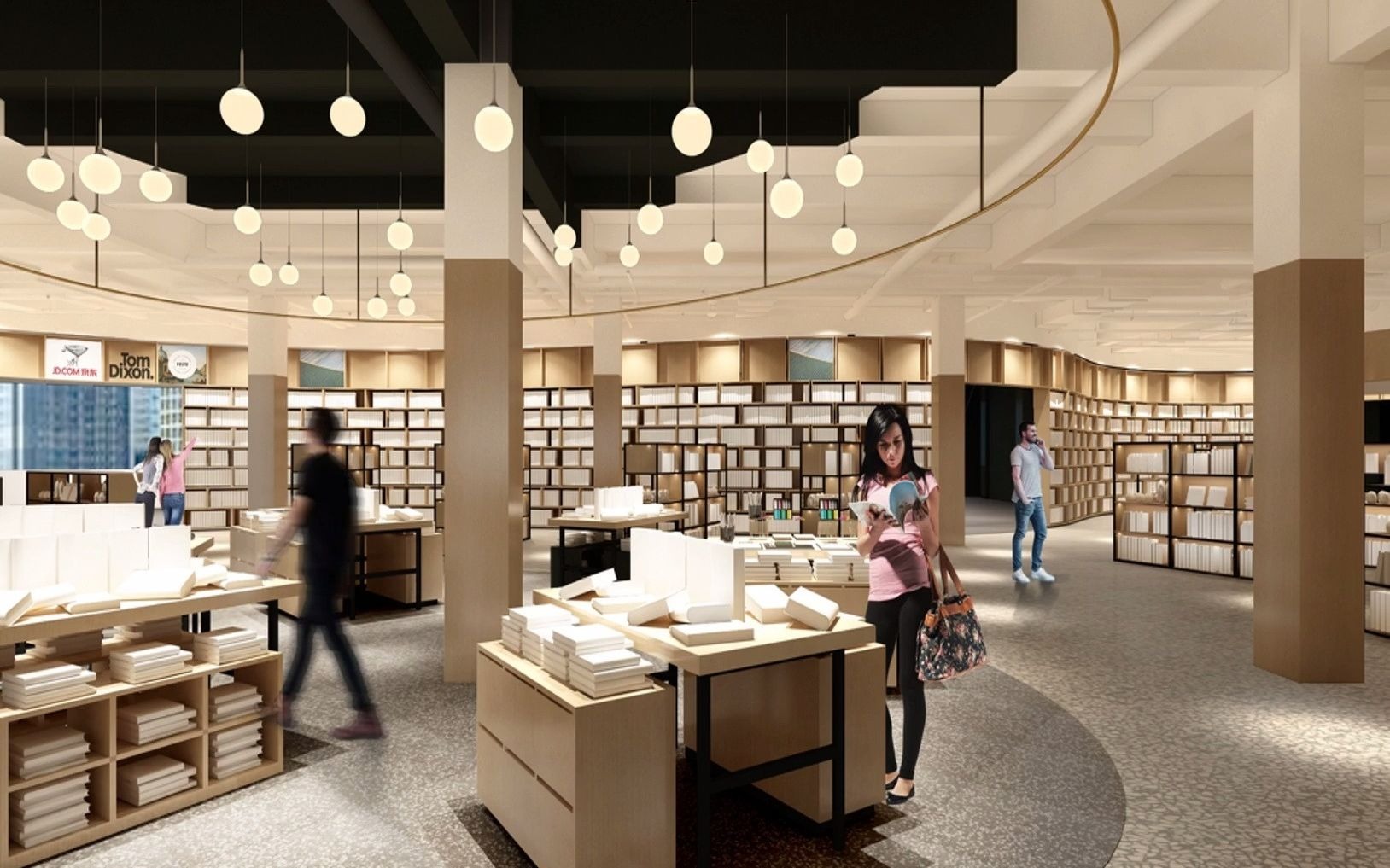 书房软装设计分享 #书店案例 书店 #知末网