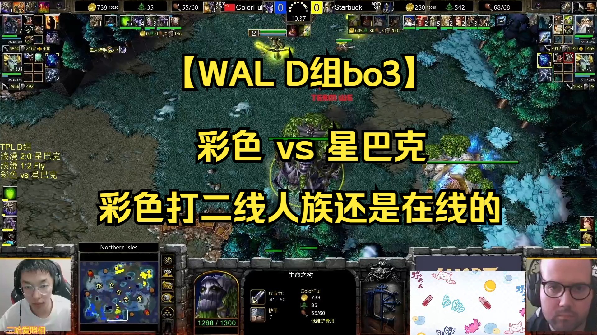 【WAL D组bo3】彩色 vs 星巴克 彩色打二线人族还是在线的 2024.08.11 【120解说】魔兽游戏解说