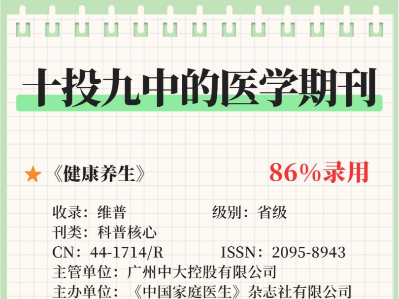 有稿就收!几乎不退稿!——医学类科普期刊打算发医学科普的宝子们一定要刷到这篇啊!存下吧,很难找到全的了#医学 #科普 #科普期刊 #科普文章 #医生...