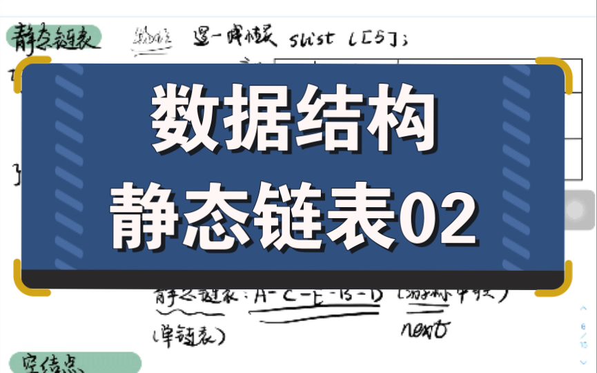 看书半小时,讲课五分钟!备用空间拿来干啥?游标的作用?静态链表02!哔哩哔哩bilibili