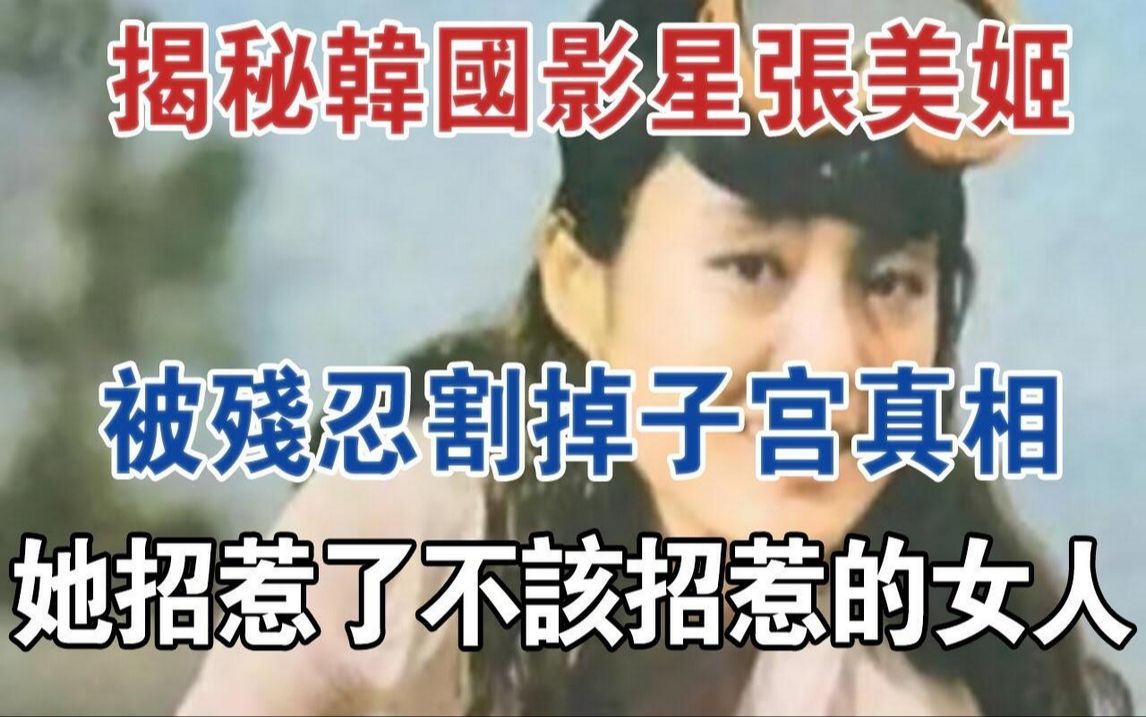 揭秘韩国影星张美姬被残忍割掉子宫真相:她招惹了不该招惹的女人#大案纪实#刑事案件#案件解说哔哩哔哩bilibili