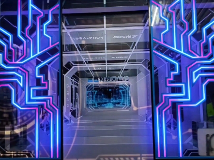 透明玻璃科技自动门,感应器开门网红门 掌纹门 科技展厅