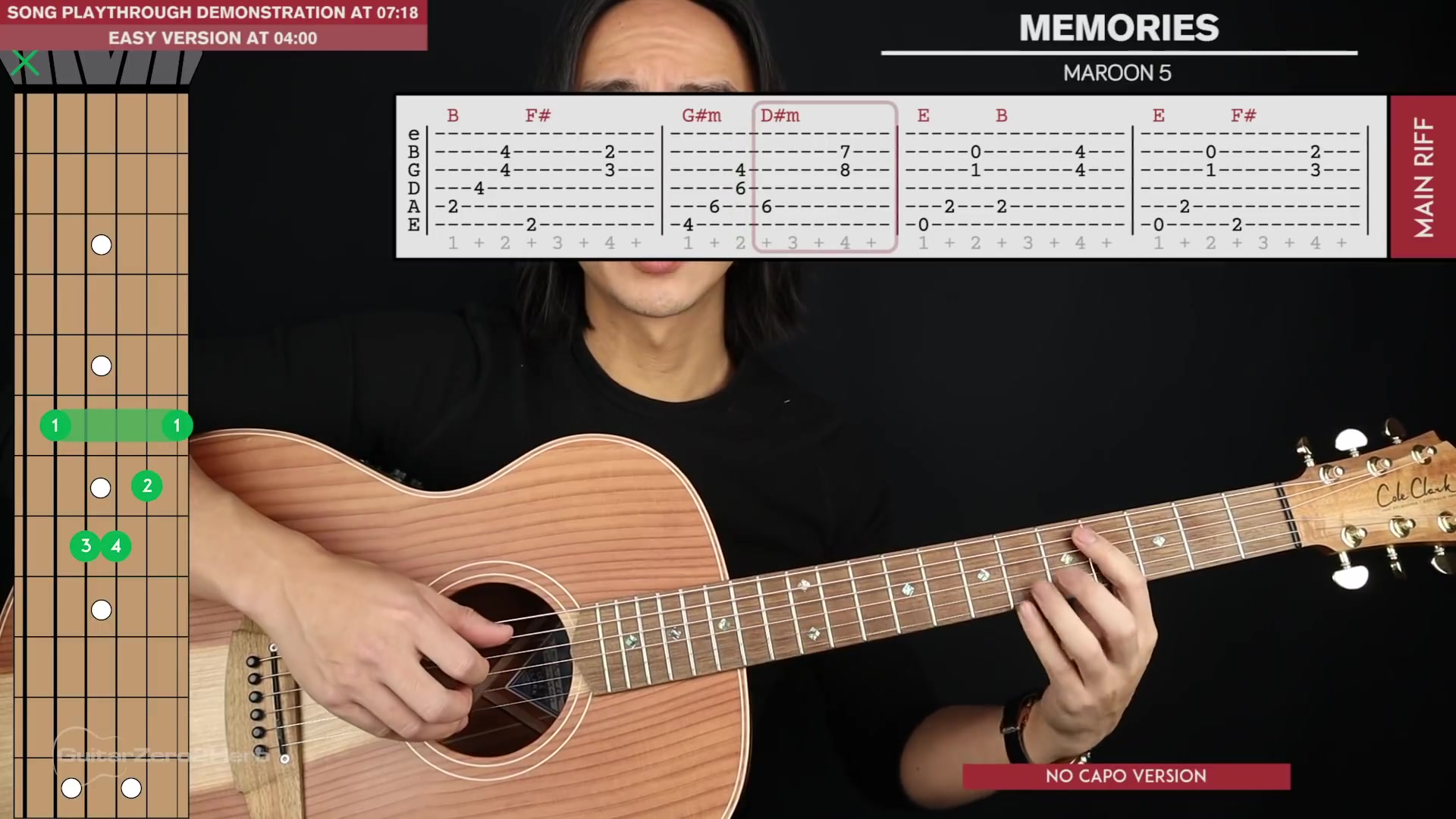 一分钟学会吉他弹唱maroon5的memories