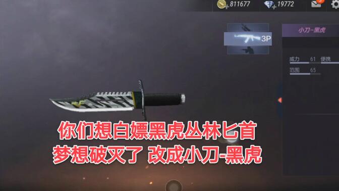 cf手游:你们想要黑虎丛林匕首梦想破灭了 改成小刀-黑虎