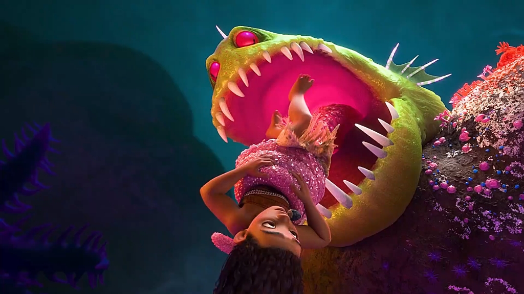 半神人毛伊手持法杖可以任意七十二变《海洋奇缘》