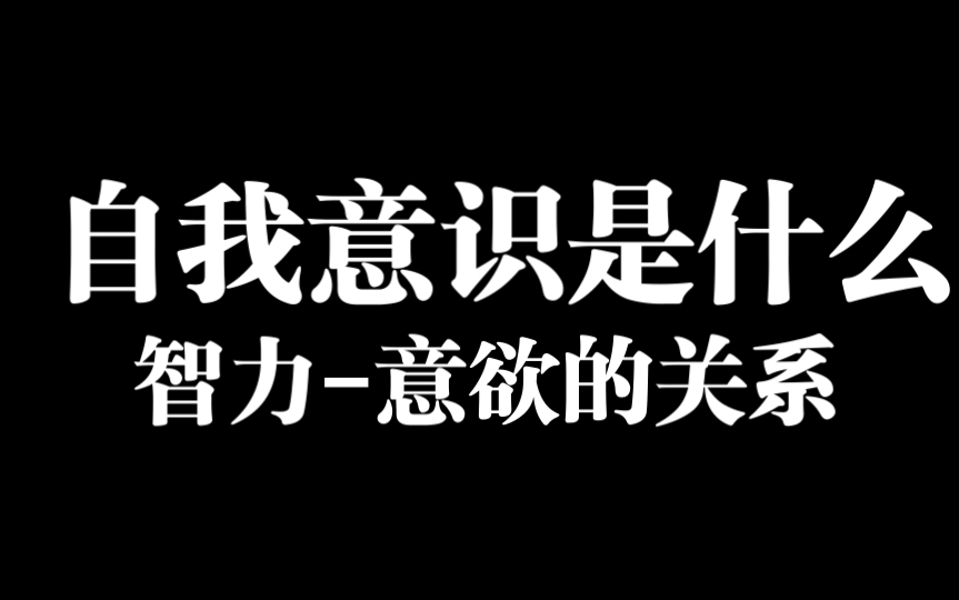 [图]【从1到无限】（第一章第一节）自我意识是什么？-自我意识的组成部分：意欲和智力的关系