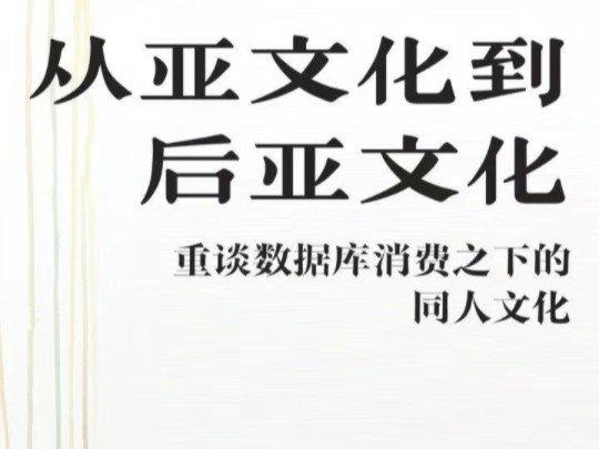 从亚文化到后亚文化:重谈数据库消费之下的同人文化哔哩哔哩bilibili