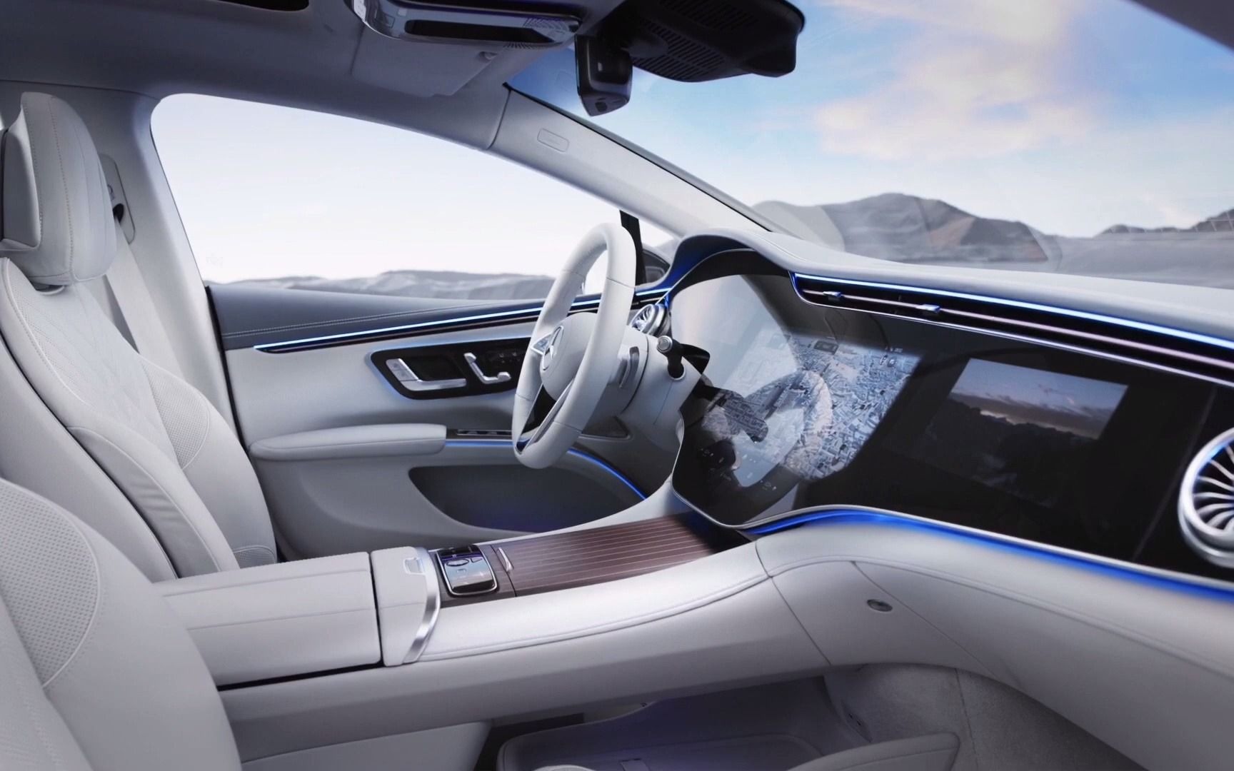 奔驰s级电动概念汽车!全新梅赛德斯eqs 梦幻版的内饰揭晓!