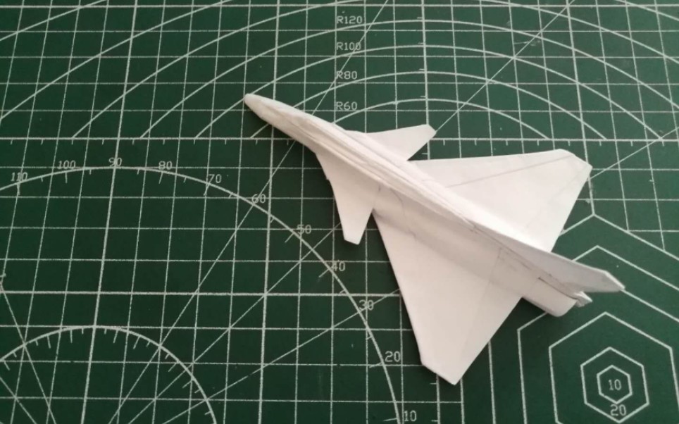 【折纸飞机】法国"阵风"战机(原创),一张纸纯折不剪裁立体机身进气道