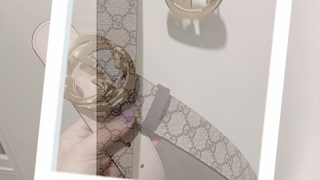 高仿gucci古驰奢侈品男款双g带扣经典印花腰带皮带 宽度4.0cm