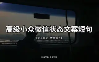 高级小众微信状态文案短句
