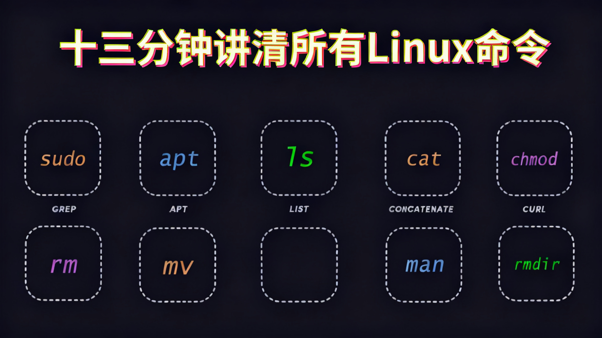 【中配】十三分钟讲清所有Linux命令