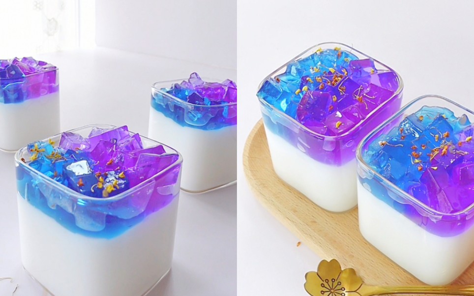 超梦幻甜品,星空椰奶冻,把浪漫装进杯子里