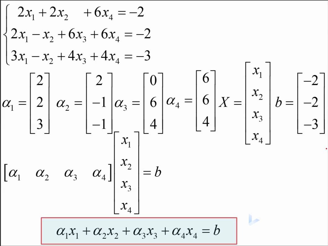 精讲线代132分块矩阵的应用线性方程组的向量表示哔哩哔哩bilibili