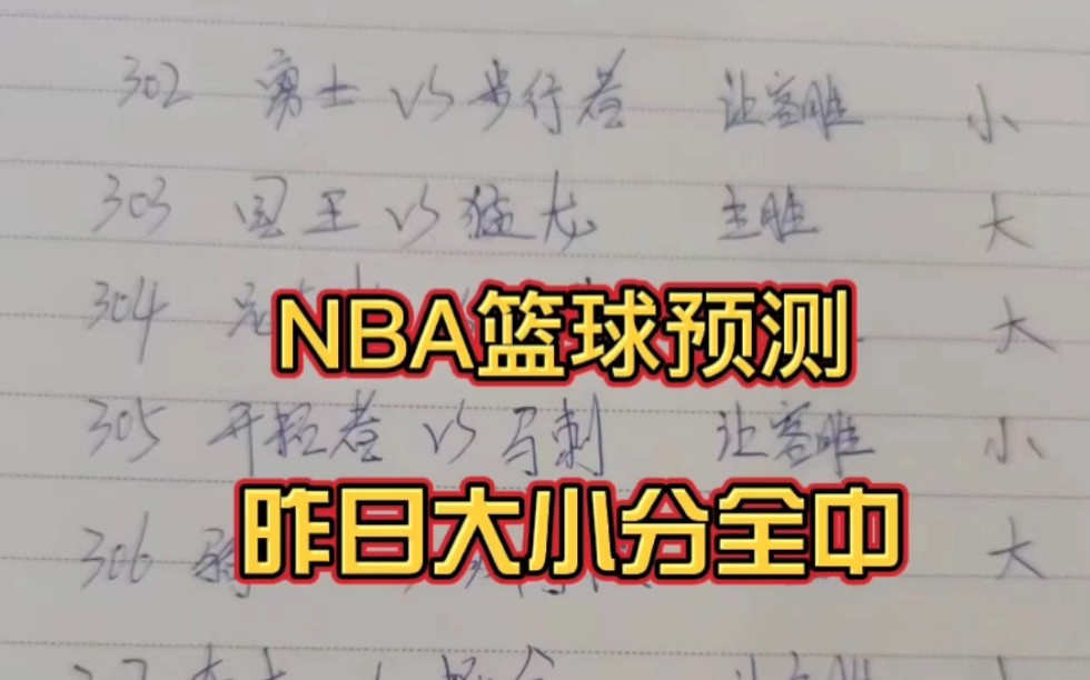 12月14日 NBA篮球推荐预测比分,昨日扫盘4中4大小分全中,可惜串子没串大小分!哔哩哔哩bilibili