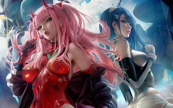 sakimichan绘画过程 002 x evangelion