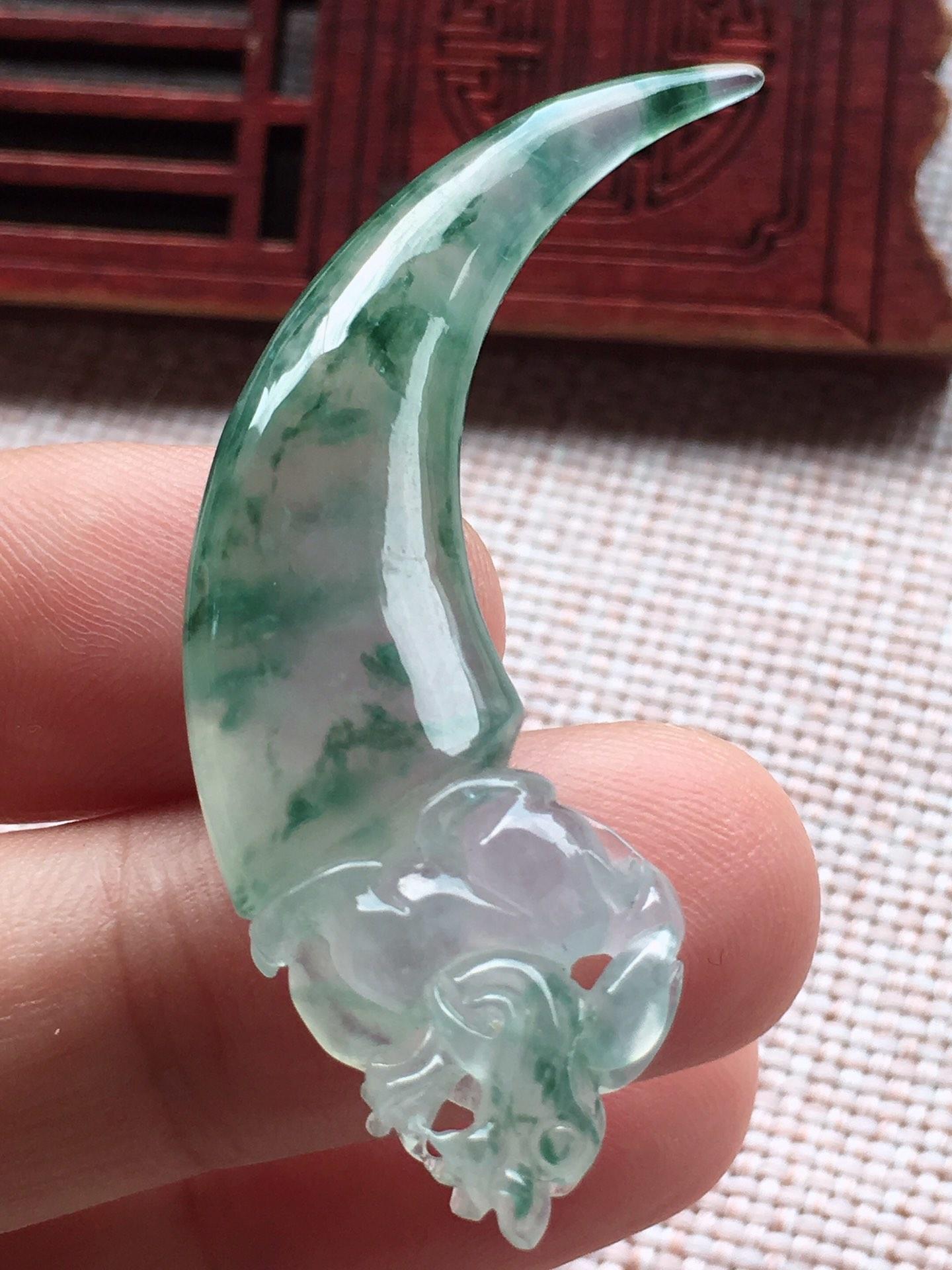 天然翡翠,冰种飘花狼牙_哔哩哔哩_bilibili