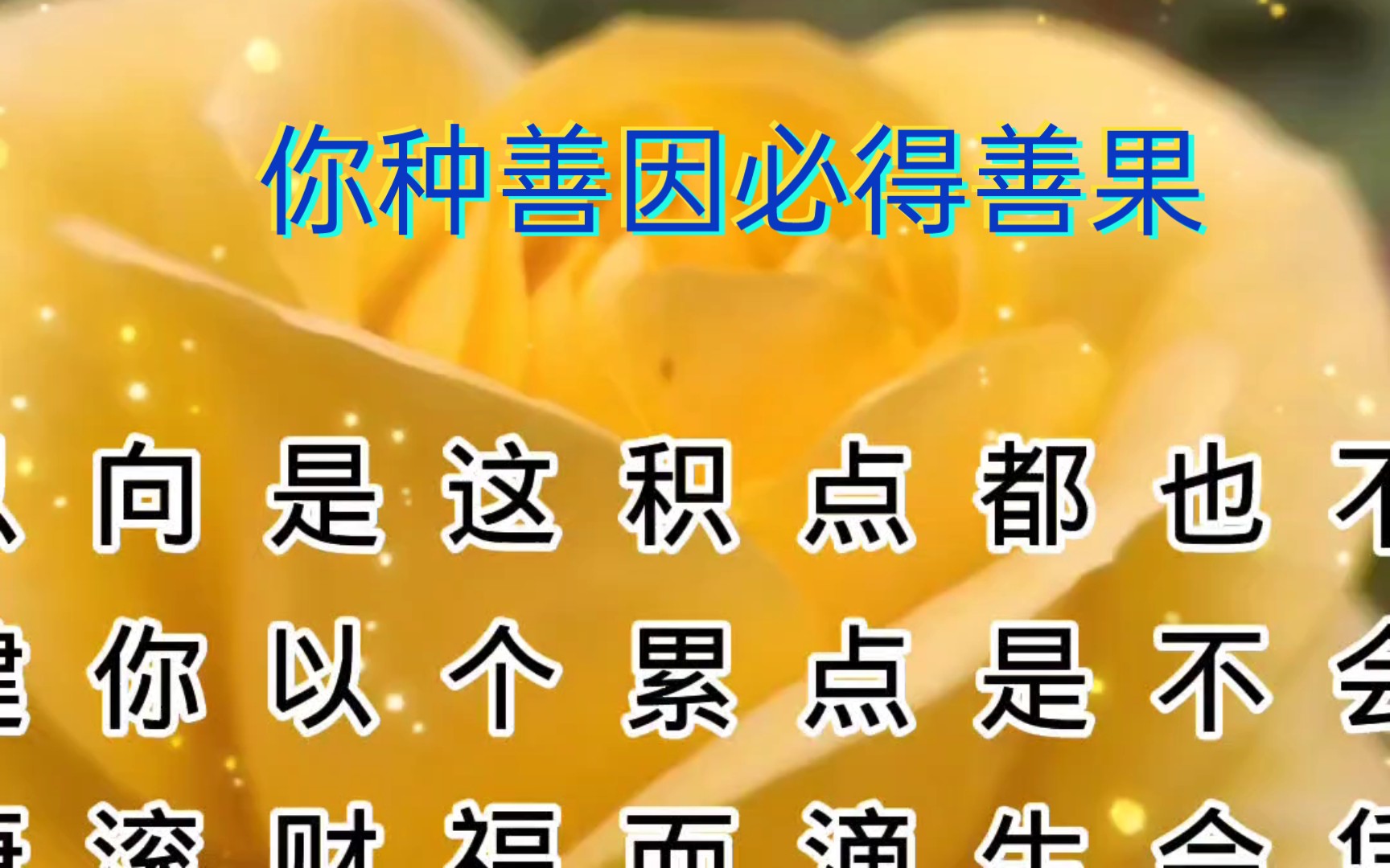 你种善因必得善果