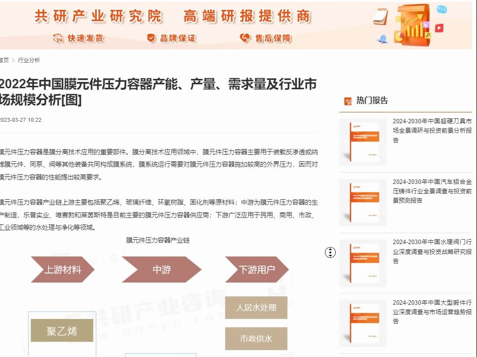 共研市场规模2022年中国膜元件压力容器产能、产量、需求量及行业市场规模分析哔哩哔哩bilibili