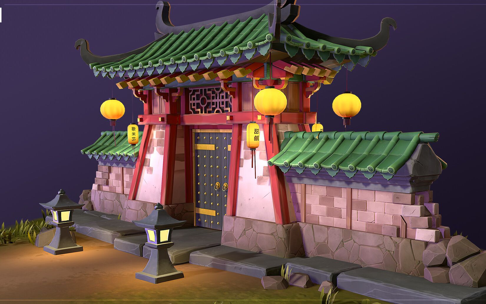 【3dmax建模】次时代游戏古风场景门庭制作,高模材质讲解_哔哩哔哩