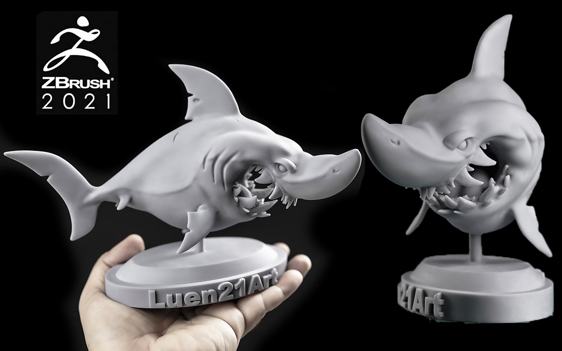 《zbrush新手教程》次世代雕刻--鲨鱼高模制作,zbrush基本笔刷应用