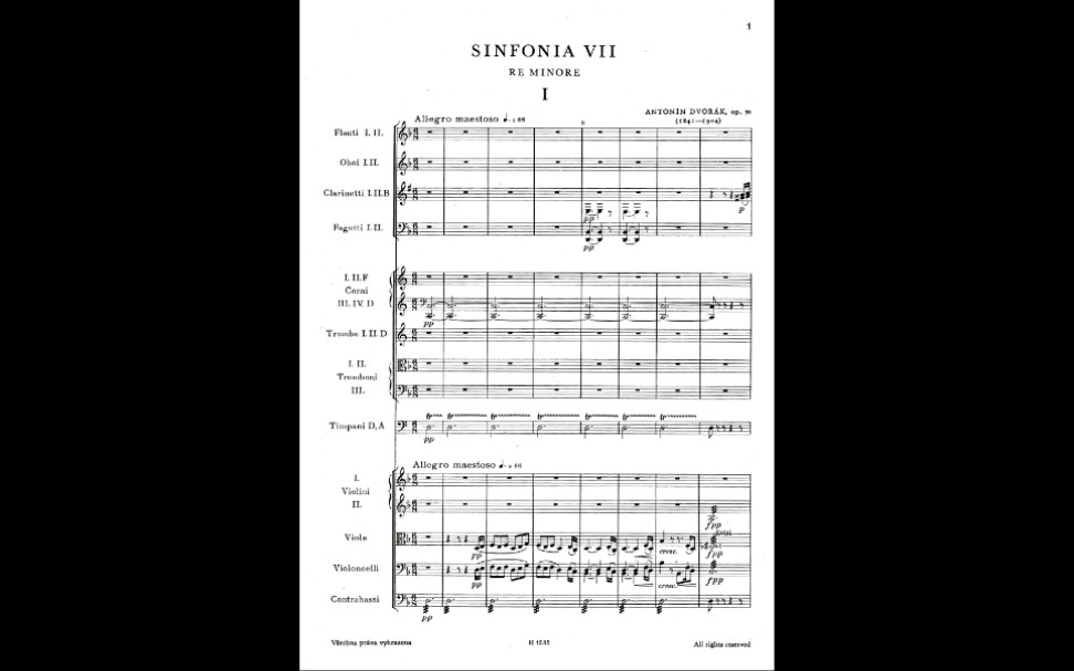 总谱德沃夏克d小调第七交响曲作品70