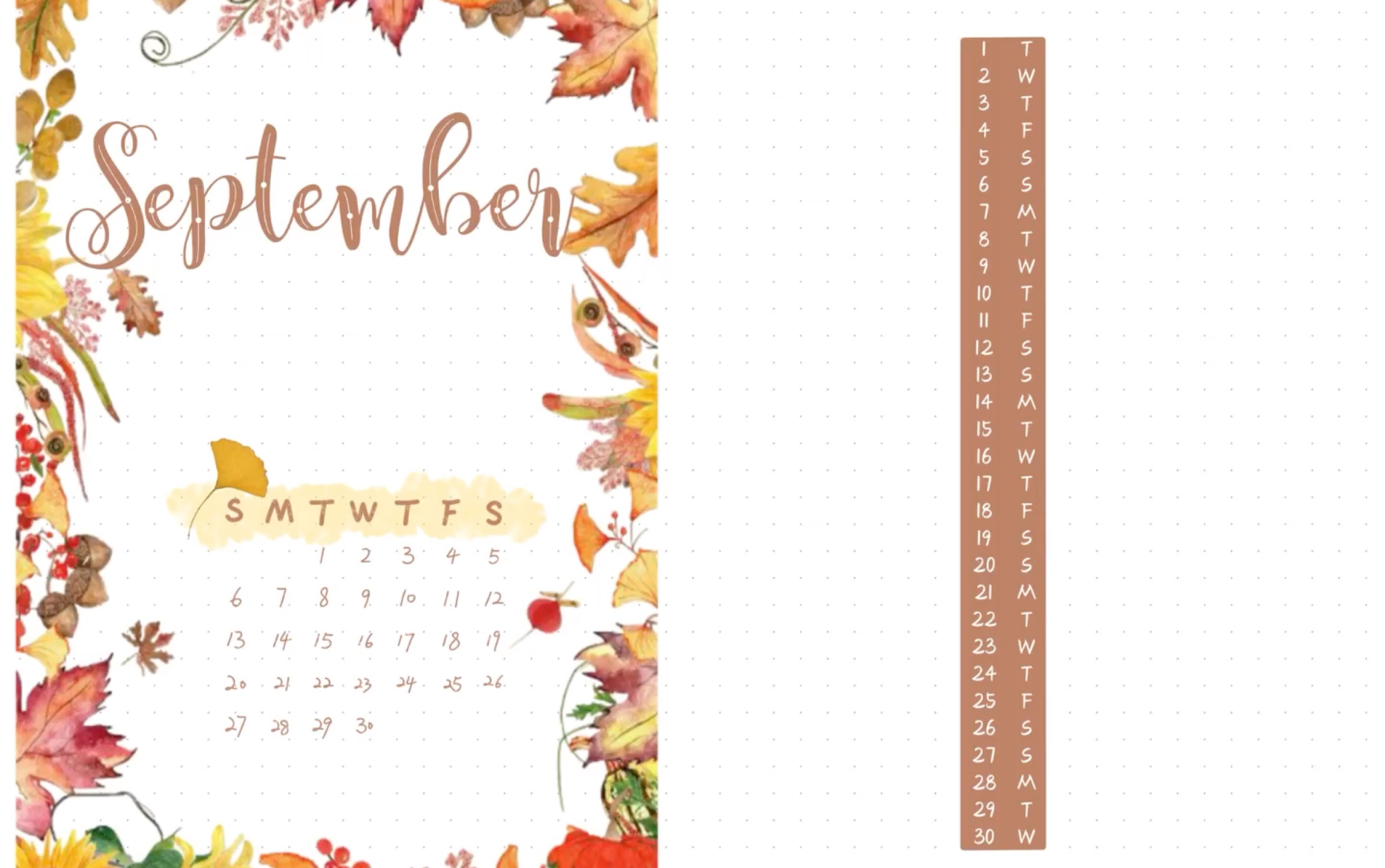 电子手帐模板/秋枫九月日程本分享/goodnotes电子手帐