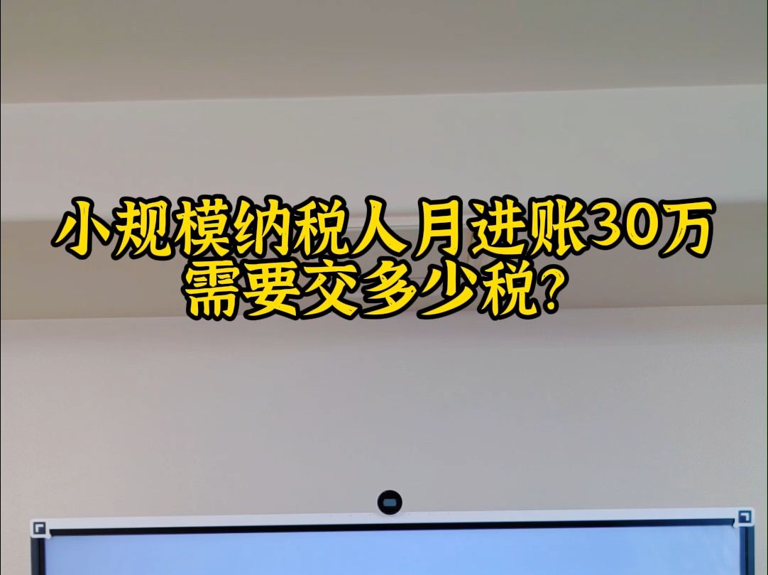 小规模纳税人月进账30万需要交多少税?哔哩哔哩bilibili