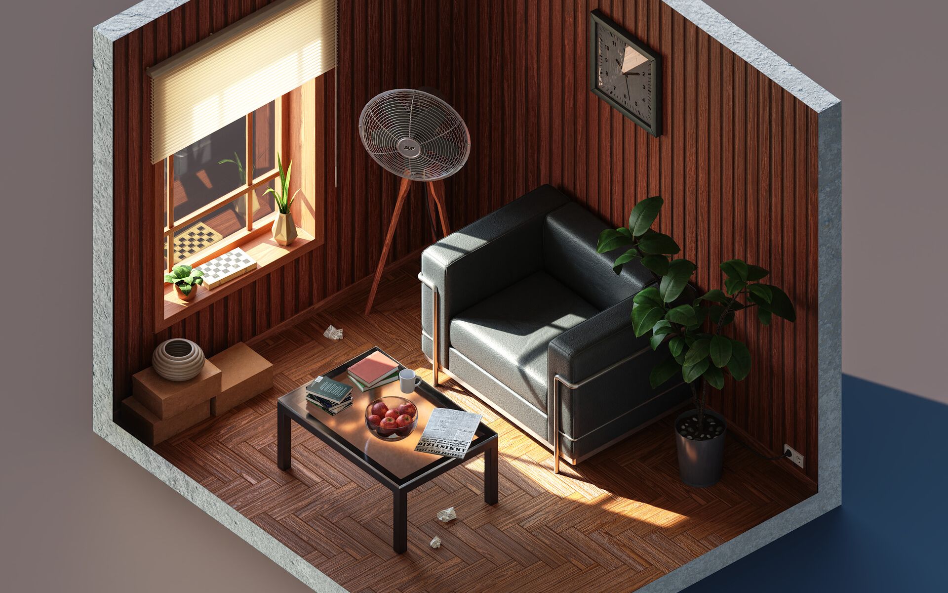 3dmax建模室内小场景3d模型讲解