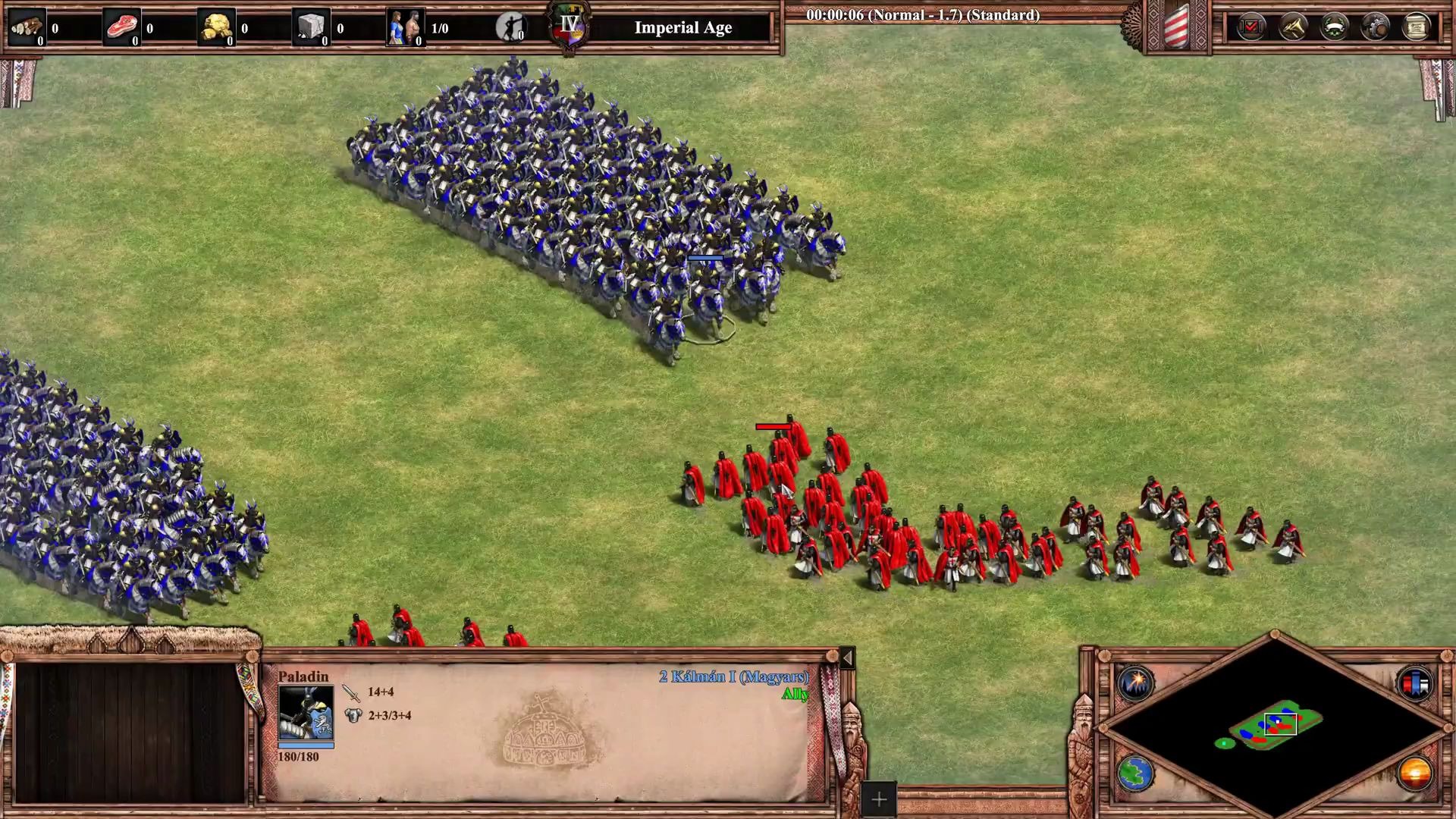 【帝国时代】200精英条顿骑士vs200精英游侠骑士