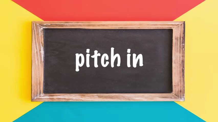 [图]美语词汇例句pitch in