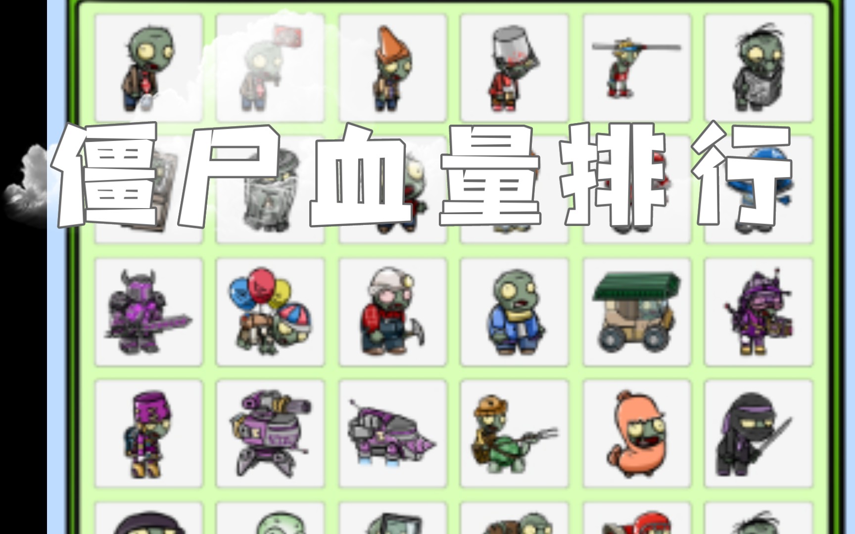 【pvz_bt】所有僵尸血量排行(附下载地址)_pvz