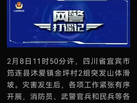 严惩发布涉四川宜宾山体滑坡网络谣言违法行为 公安机关网安部门公布2起典型案例哔哩哔哩bilibili