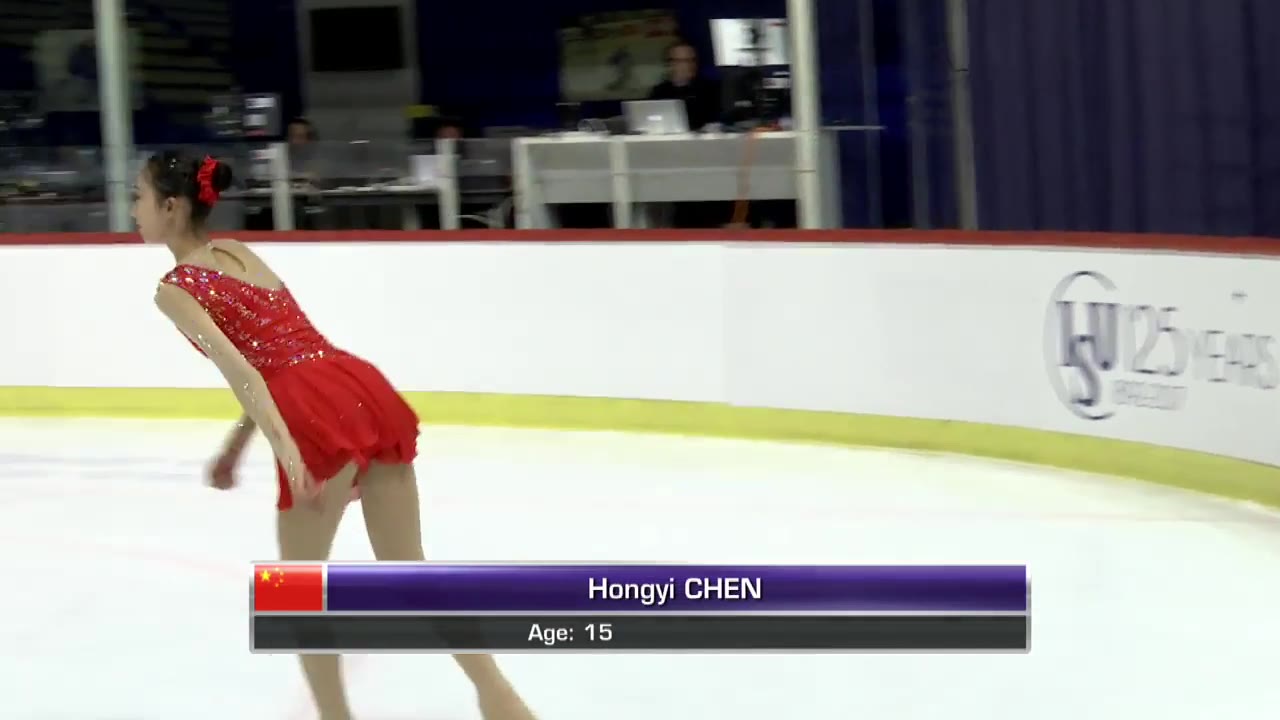 Hongyi CHEN CHN Ladies Free Skating  Zagreb 2017哔哩哔哩bilibili