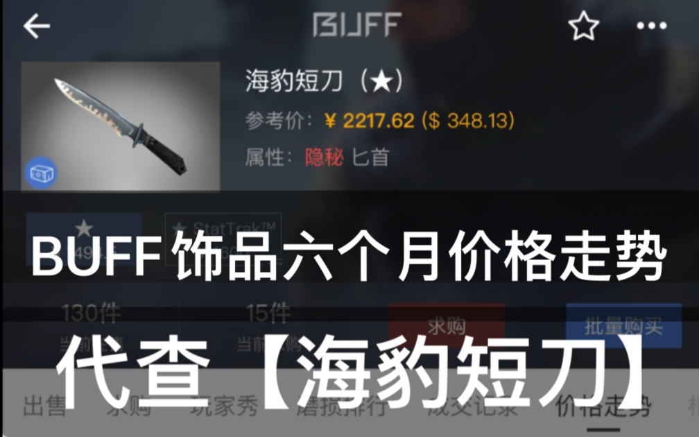 csgobuff飾品最新六個月價格走勢海豹短刀