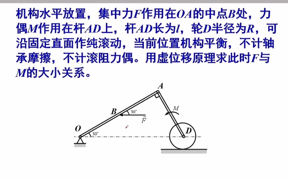 [图]【理论力学】 虚位移  经典例题3  （速成）