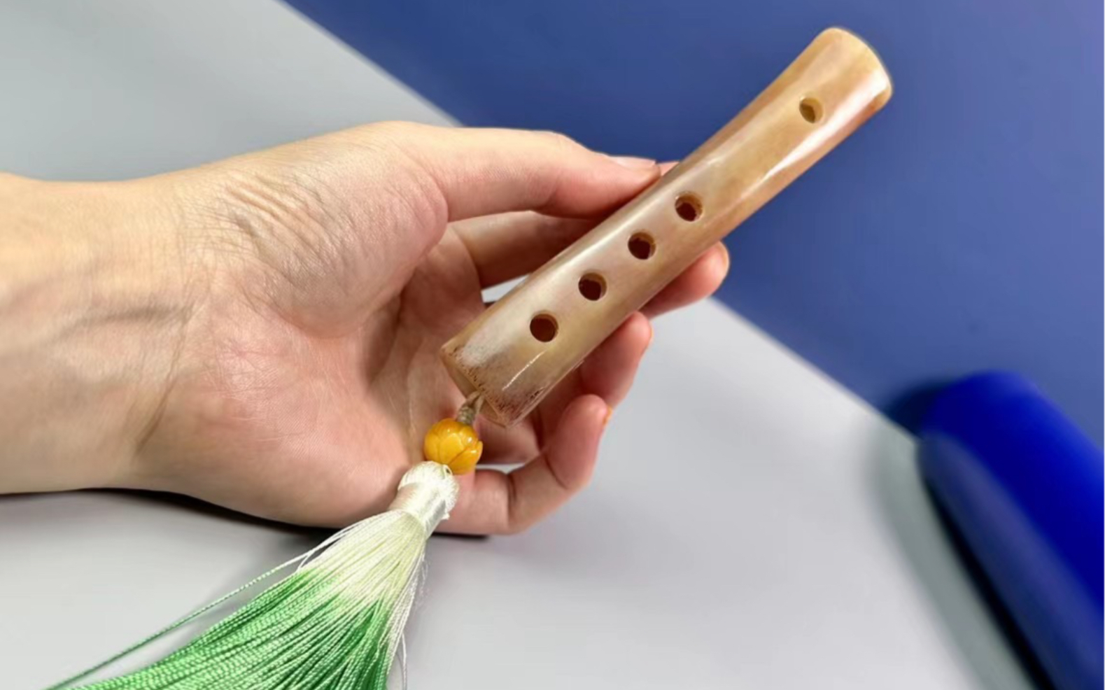 【高端文玩·骨箫】98经典圆珠蝌蚪纹特征明显,油润的包浆,圆滑细腻