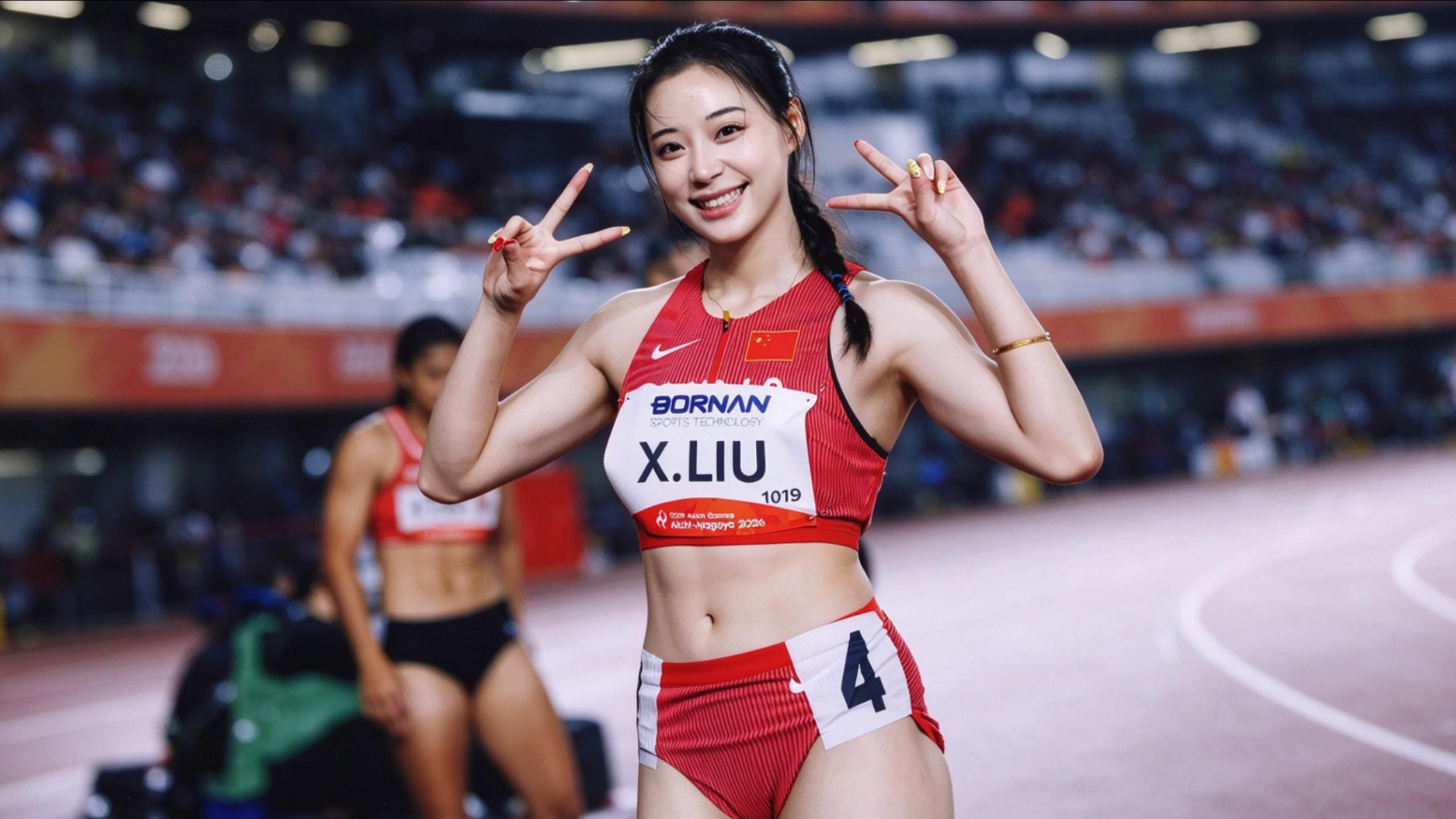 田径甜妹刘峡君亚运夺金！颜值太出圈，马尾奔跑画面美翻了