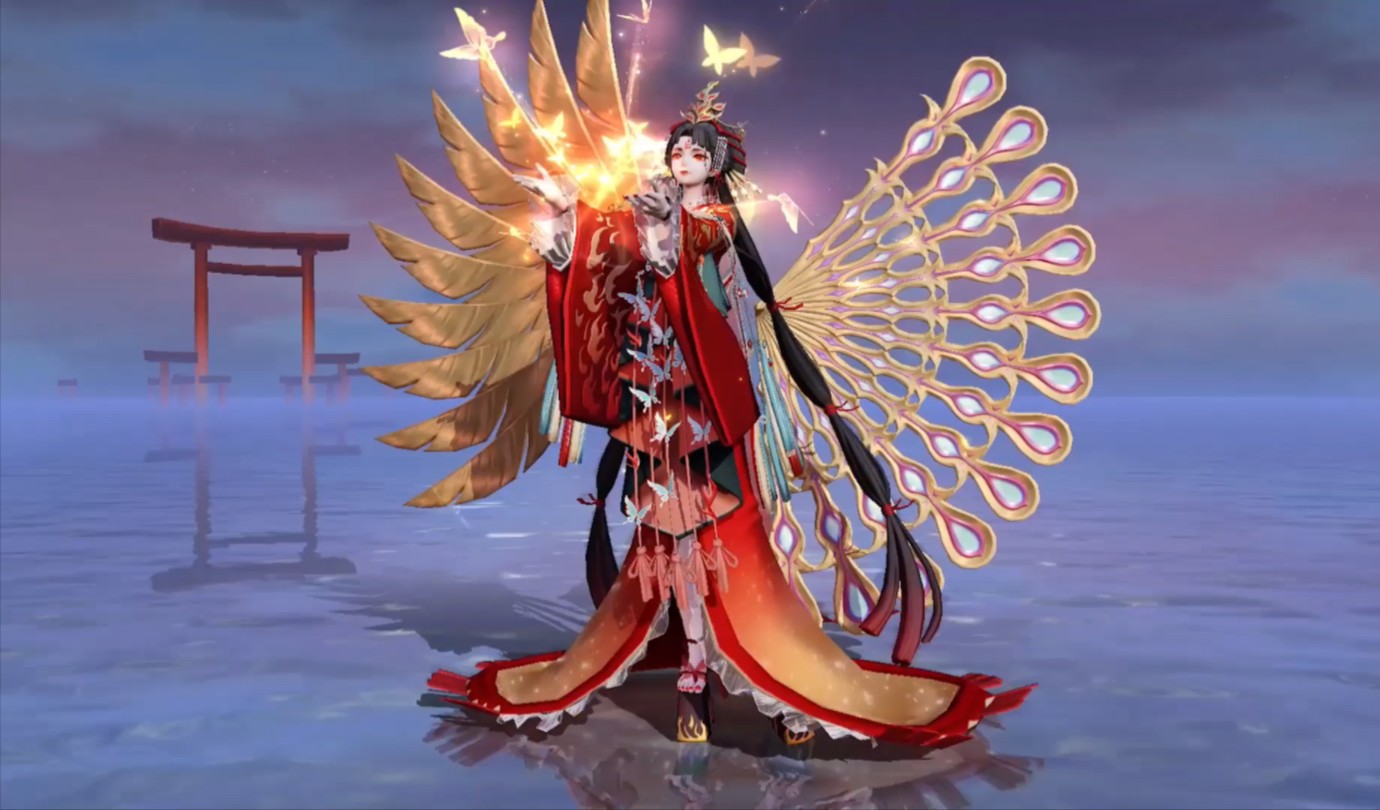 不知火鎏金系列皮肤「蝶步韶华」