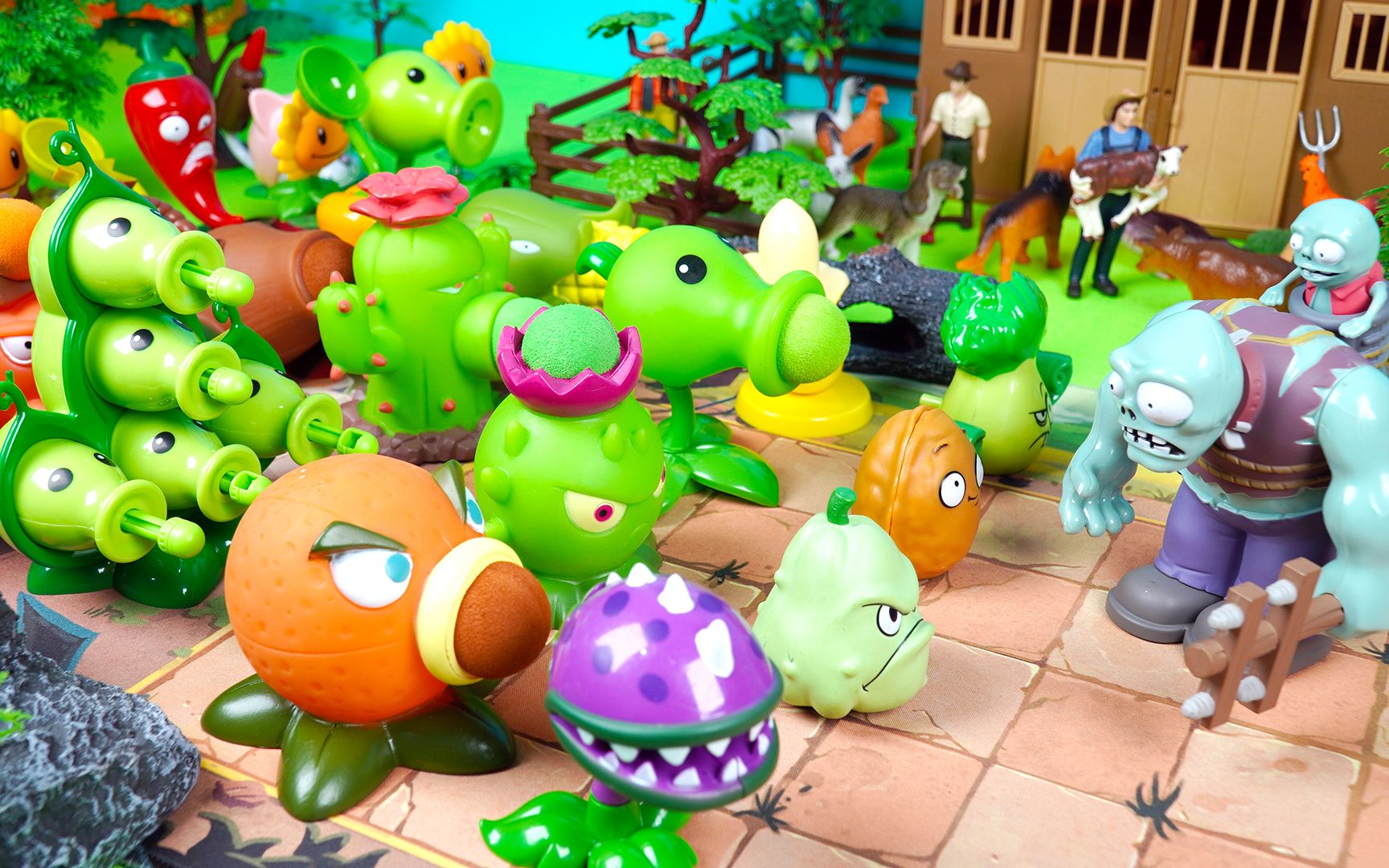 植物大战僵尸玩具:僵尸博士饿坏了,巨人僵尸请求植物帮助