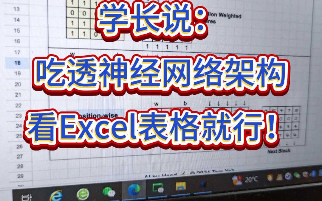 学长说:吃透神经网络架构看Excel表格就行!哔哩哔哩bilibili